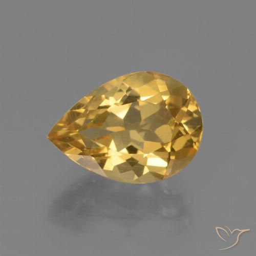 3.22ct Natürlicher Mittel-Dunkelgold Citrin, Birnenform, VVS