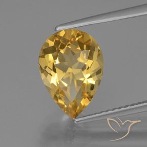 9,17 ctw natürlicher Mittel-Dunkelgold Citrin, Birnenform, VVS