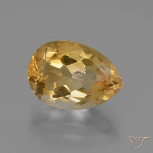 3.46ct Natürlicher Hellorange-Gold Citrin, Birnenform, VVS