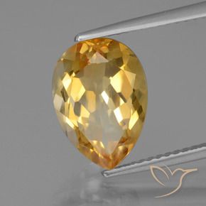 9,17 ctw natürlicher Hellorange-Gold Citrin, Birnenform, VVS