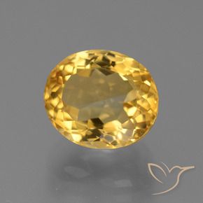 9,17 ctw natürlicher Tiefes Goldorange Citrin, Oval, VVS-VS