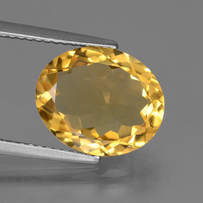 3,77 ctw natürlicher goldener Citrin, Oval Schliff, VVS