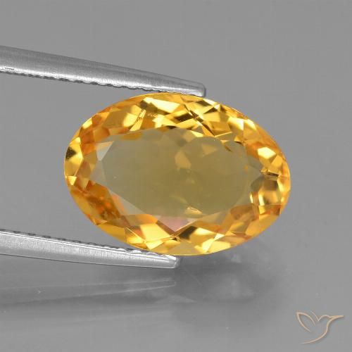 3.94ct Natürlicher Tiefes Orange-Gold Citrin, Oval, VVS-VS