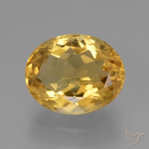 4.15ct Natürlicher Tiefes Goldorange Citrin, Oval, VVS-VS
