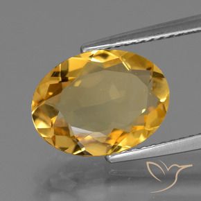 9,17 ctw natürlicher Tiefes Goldorange Citrin, Oval, VVS