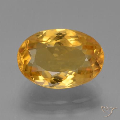 3.95ct Natürlicher Dunkelorange-Gold Citrin, Oval, VS