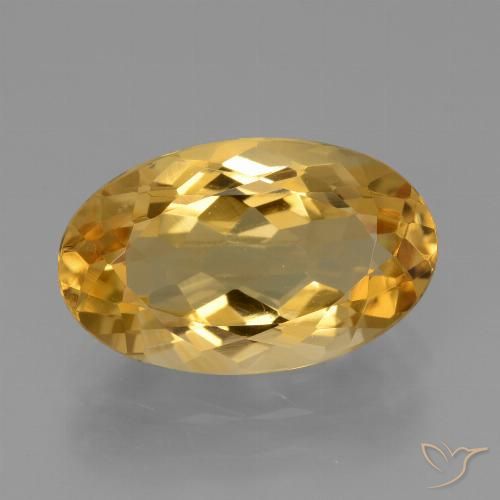 3.73ct Natürlicher Tiefes Goldorange Citrin, Oval, VVS-VS