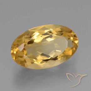 9,17 ctw natürlicher Tiefes Goldorange Citrin, Oval, VVS-VS