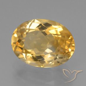 9,17 ctw natürlicher Mittel-Dunkelgold Citrin, Oval, VVS