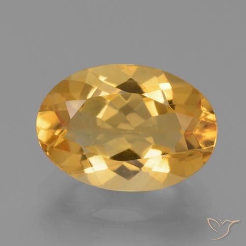 4.10ct Natürlicher Mittel-Helles Orange-Gold Citrin, Oval, VVS