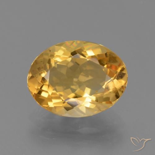2.95ct Natürlicher Mittel-Dunkelgold Citrin, Oval, VVS