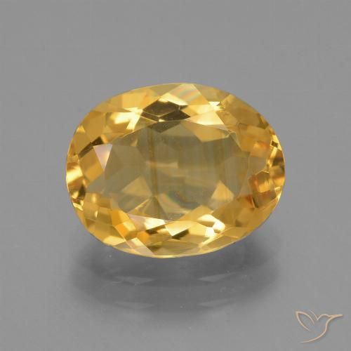 3.05ct Natürlicher Mittel-Dunkelgold Citrin, Oval, VVS
