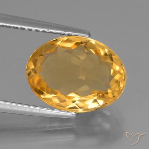 3.45ct Natürlicher Tiefes Goldorange Citrin, Oval, VVS