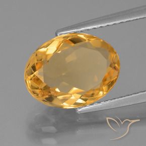 9,17 ctw natürlicher Tiefes Goldorange Citrin, Oval, VVS