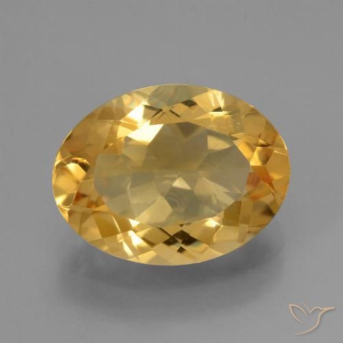 4.90ct Natürlicher Mittel-Dunkelgold Citrin, Oval, VVS