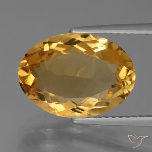 5.53ct Natürlicher Tiefes Goldorange Citrin, Oval, VVS