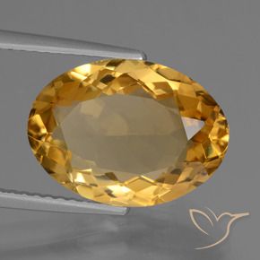 9,17 ctw natürlicher Tiefes Goldorange Citrin, Oval, VVS