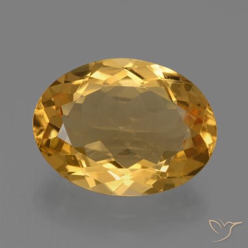 4.93ct Natürlicher Tiefes Goldorange Citrin, Oval, VVS, Photo A