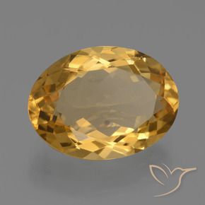 9,17 ctw natürlicher Tiefes Goldorange Citrin, Oval, VVS