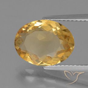 9,17 ctw natürlicher gold-orange Citrin, Oval, VVS-VS