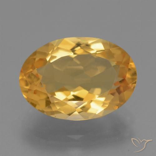 4.44ct Natürlicher Tiefes Goldorange Citrin, Oval, VS
