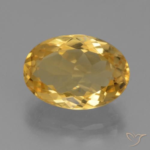 4.09ct Natürlicher Mittel-Dunkelgold Citrin, Oval, VVS