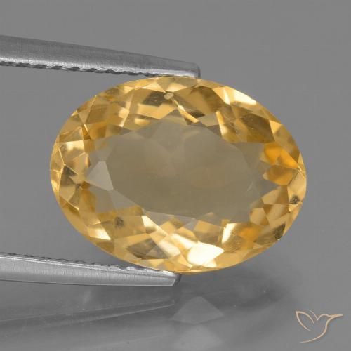 4.39ct Natürlicher Mittleres Gold Citrin, Oval, VVS-VS