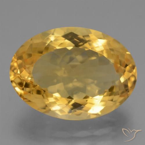 12.44ct Natürlicher Helles Gold Citrin, Oval, VVS-VS