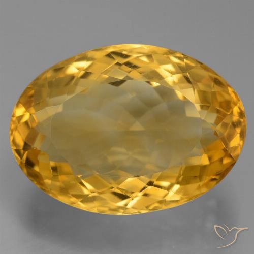 12.93ct Natürlicher Tiefes Goldorange Citrin, Oval, VVS-VS