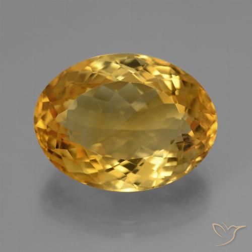 11.77ct Natürlicher Tiefes Goldorange Citrin, Oval, VVS
