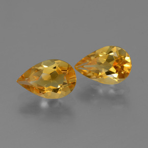 2.07 ct natürliche Tiefes Orange-Gold Citrin-Edelsteine, Birnenform, VVS