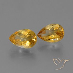 2.08 ct natürliche Tiefes Goldorange Citrin-Edelsteine, Birnenform, VVS-VS