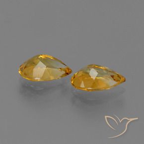 2.08 ct natürliche Tiefes Goldorange Citrin-Edelsteine, Birnenform, VVS-VS