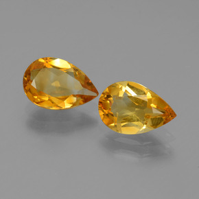 2.13 ct natürliche Dunkelorange-Gold Citrin-Edelsteine, Birnenform, VVS