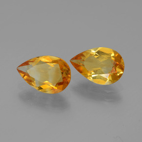 2.13 ct natürliche Dunkelorange-Gold Citrin-Edelsteine, Birnenform, VVS