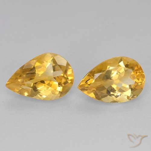 2.34ctw Natürlicher Golden Citrin, Birnenform, VVS-VS