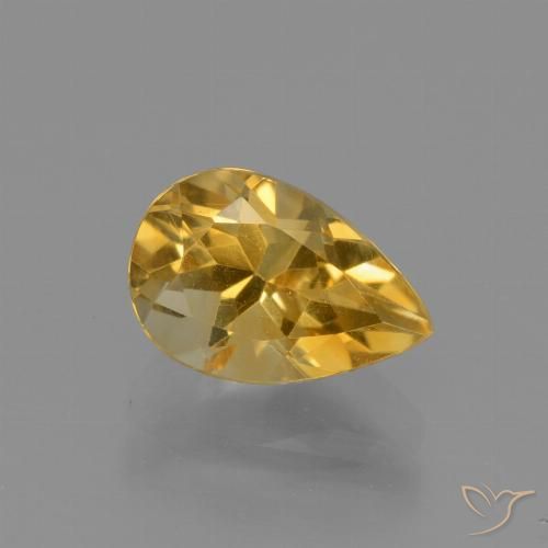 1.27ct Natürlicher gold-orange Citrin, Birnenform, VVS
