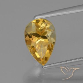 9,17 ctw natürlicher gold-orange Citrin, Birnenform, VVS
