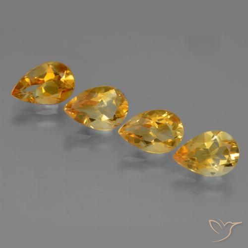 4.42 ct natürliche Dunkelgolden Citrin-Edelsteine, Birnenform, VVS