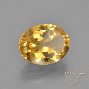 9,17 ctw natürlicher Tiefes Goldorange Citrin, Oval, VVS-VS
