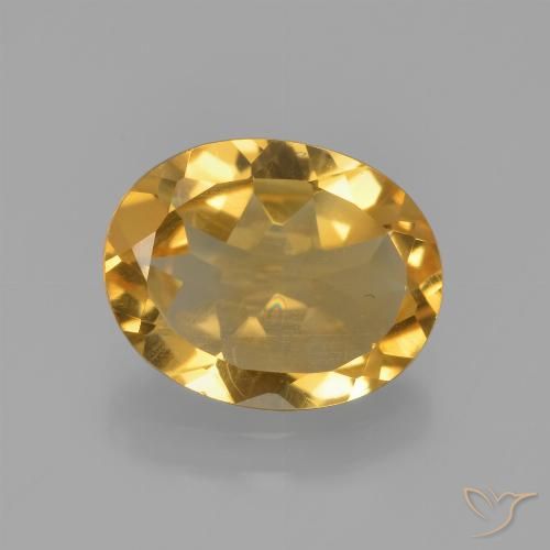 2.09ct Natürlicher Mittel-Dunkelgold Citrin, Oval, VS