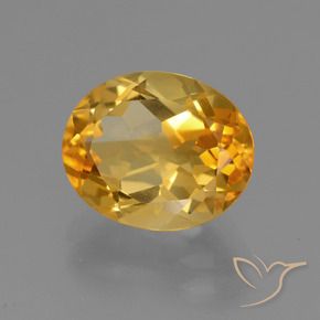 9,17 ctw natürlicher gold-orange Citrin, Oval, VVS-VS
