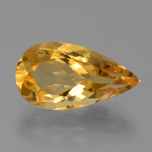 7,46 ctw natürlicher goldener Citrin, Birnenform, VVS