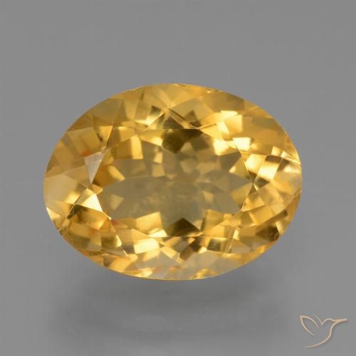 6.57ct Natürlicher Tiefes Goldorange Citrin, Oval, VVS-VS
