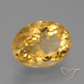 9,17 ctw natürlicher Tiefes Goldorange Citrin, Oval, VVS-VS