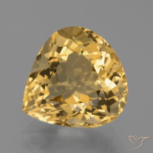 7.27ct Natürlicher Mittel-Dunkelgold Citrin, Birnenform, VVS