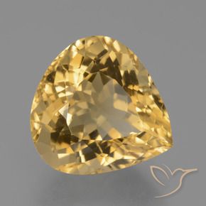 9,17 ctw natürlicher Mittel-Dunkelgold Citrin, Birnenform, VVS