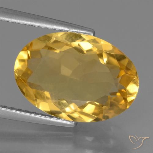 5.95ct Natürlicher Mittel-Dunkelgold Citrin, Oval, VVS