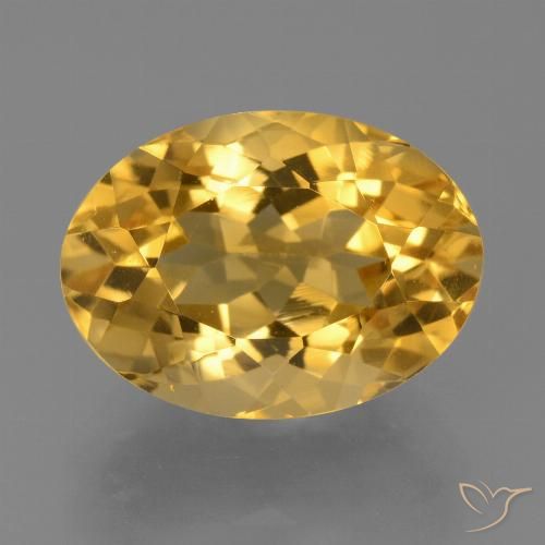 5.70ct Natürlicher Tiefes Goldorange Citrin, Oval, VVS