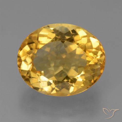 5.68ct Natürlicher Tiefes Goldorange Citrin, Oval, VS